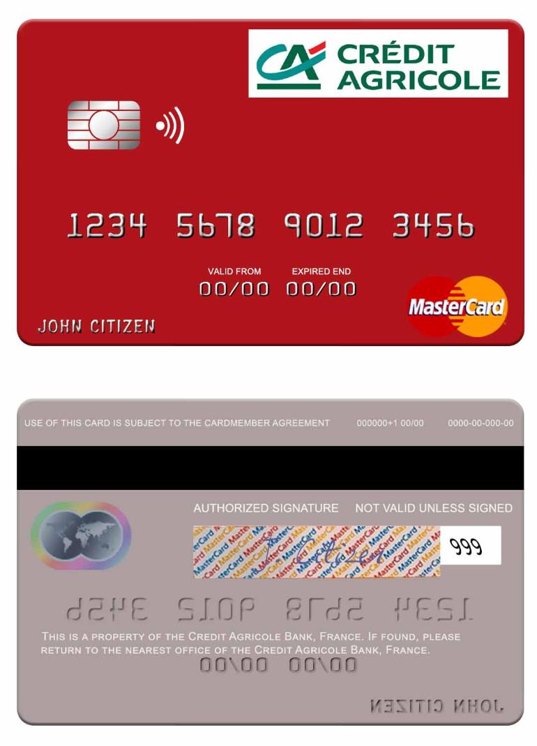 France Credit Agricole Bank mastercard
